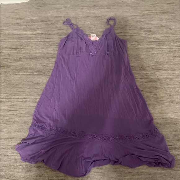 Victoria's Secret Other - Victoria’s Secret angels Purple Lace Trim Slip Dress